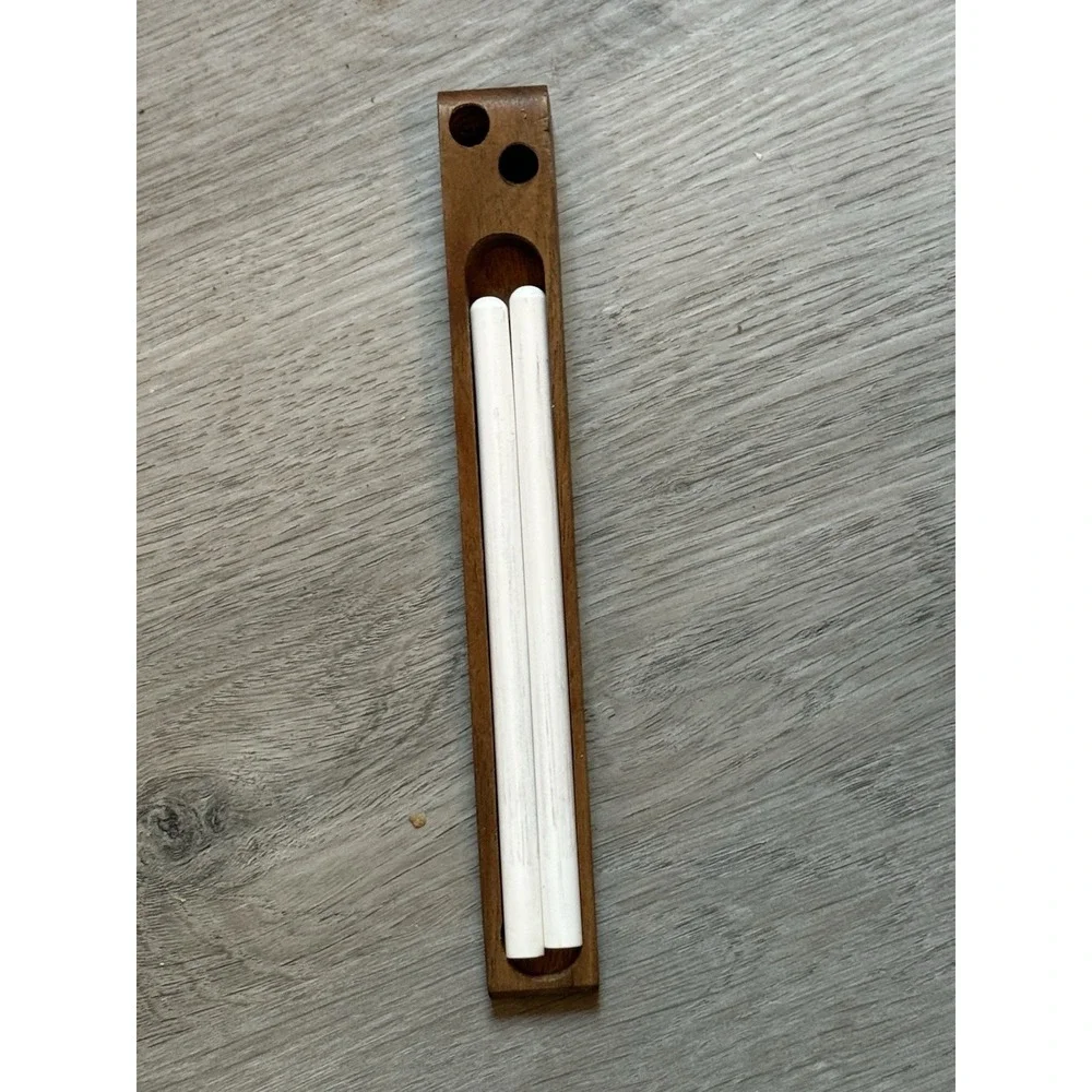 Crock Stick Knife/Scissor Sharpener Walnut Wood Base 2 Rod System w/Instructions